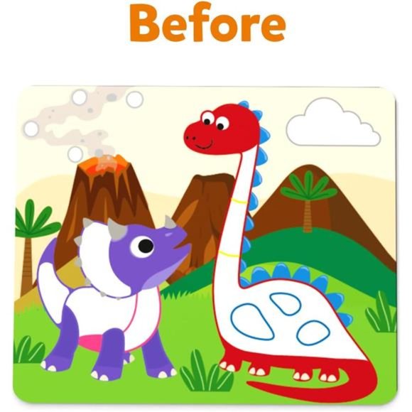 Art Activity - Dot It Dinosaurs, No Mess Sticker Art for Kids, Craft Kits, DIY - Picture 5 of 7